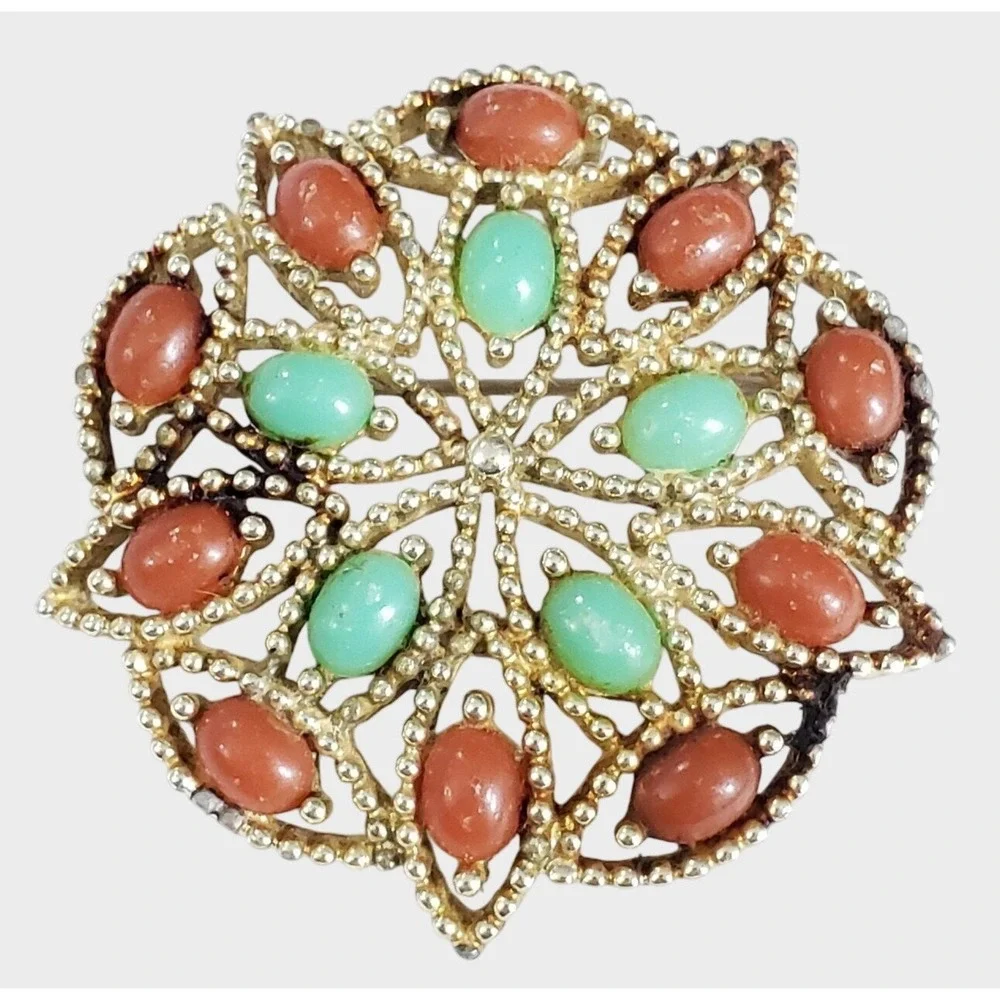 Vintage Sarah Coventry Colorful‎ Boho Brooch Pin 2